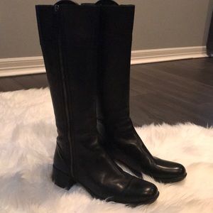 PRADA black leather riding boots